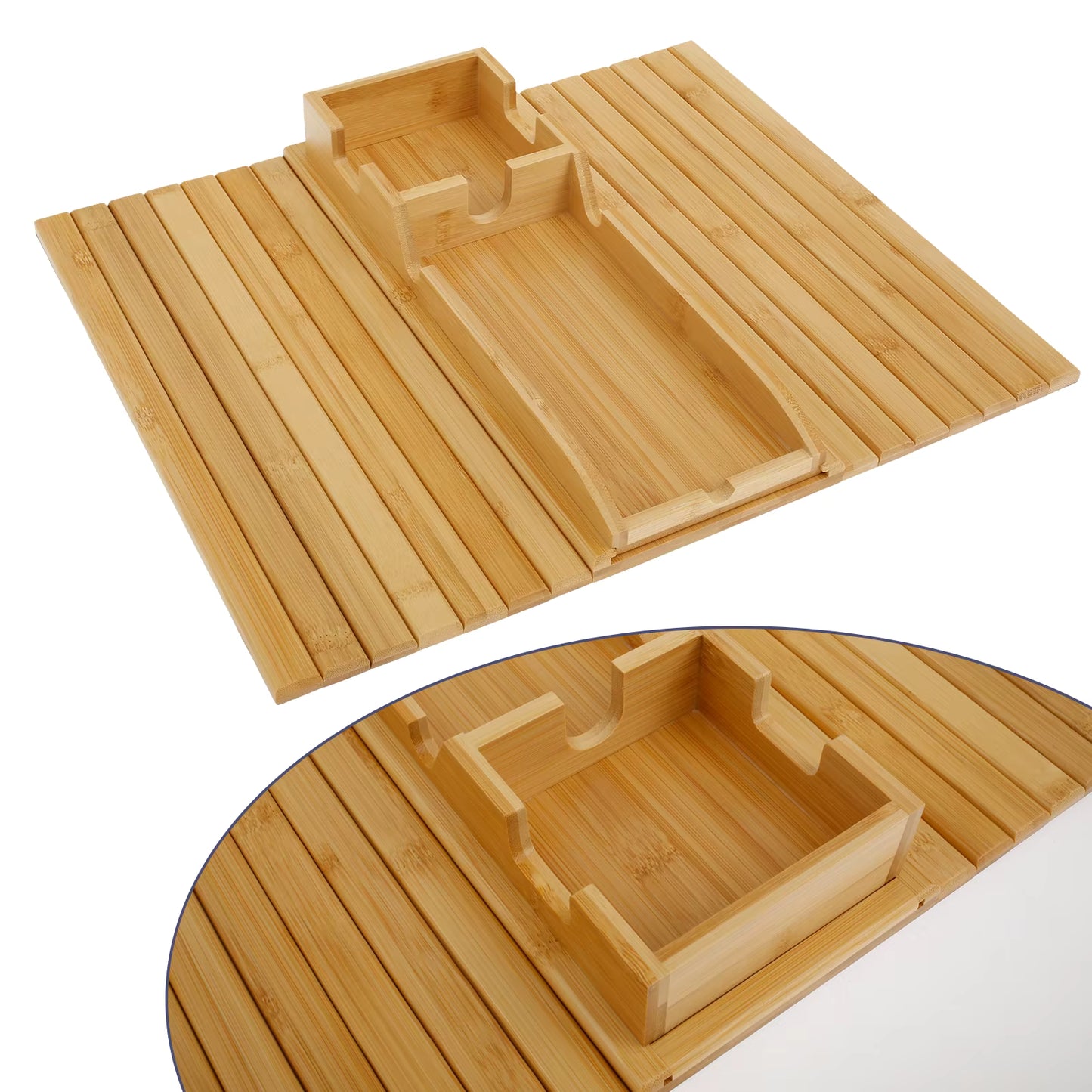 SipEase™ Wooden Couch Cup Holder HushHaven